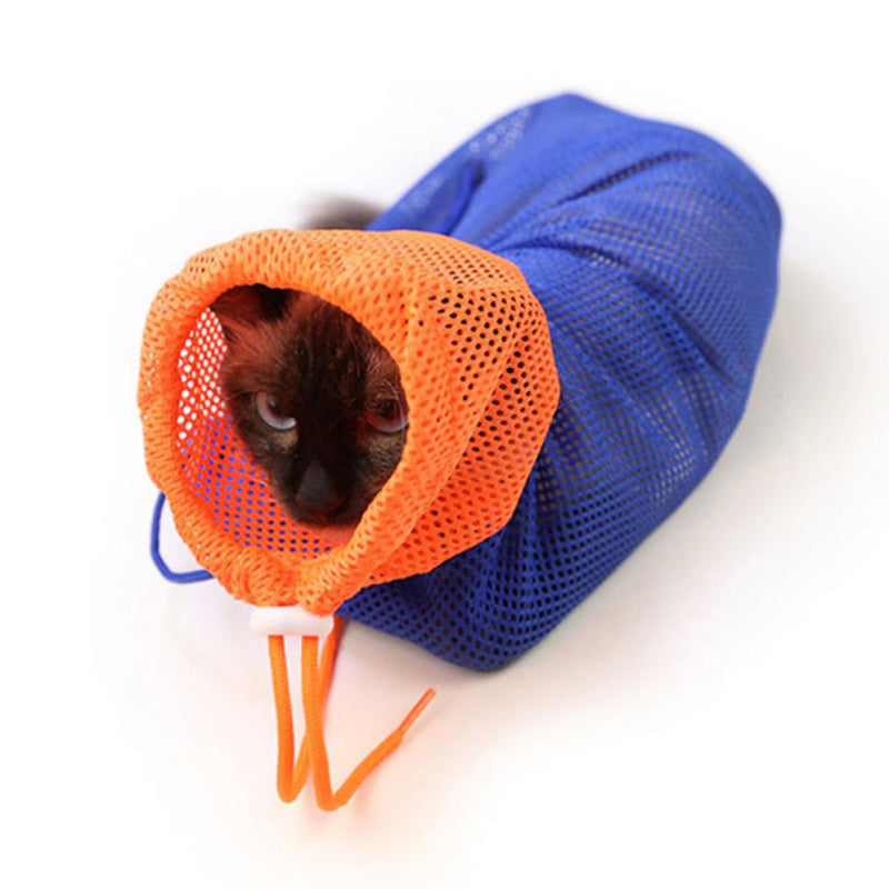 Veemoon Breathable Drawstring Cat Wash Bag Made of Polyester, Scratch and Bite Resistant for Bathing and Grooming at Home