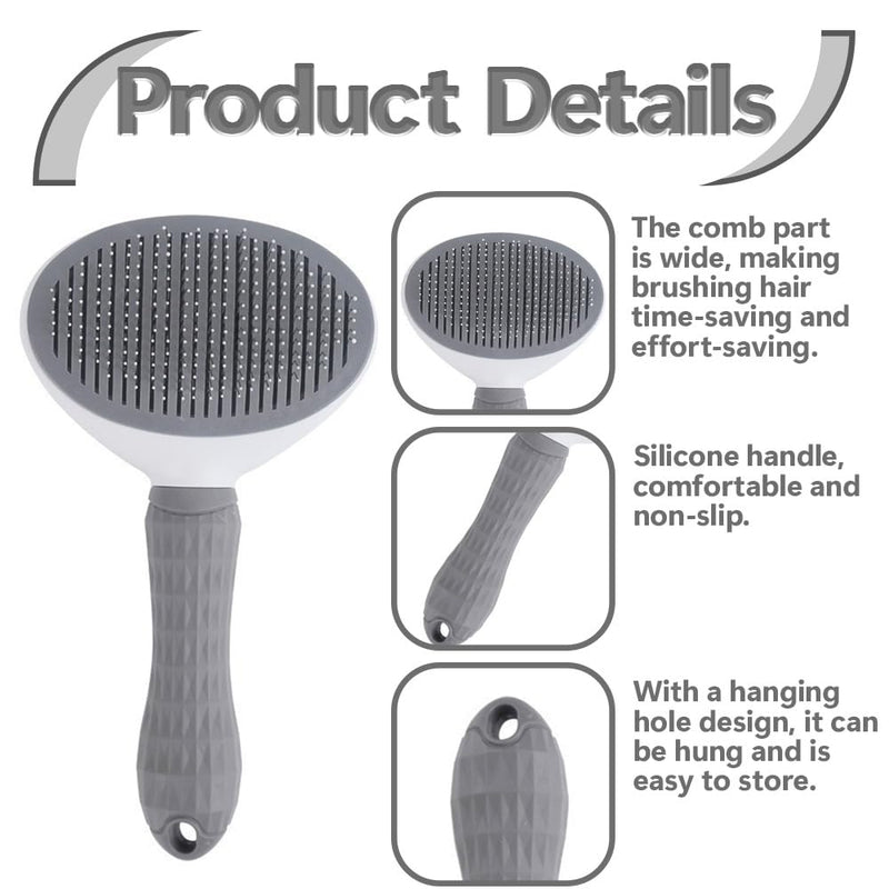 Cat Brush for Shedding & Grooming, Self-Cleaning Cat Slicker Brush with Push Button | Gentle Deshedding & Dematting Tool for Short & Long Hair Cats and Dogs | Massaging Pet Hair Remover for Loose Fur - PawsPlanet Australia