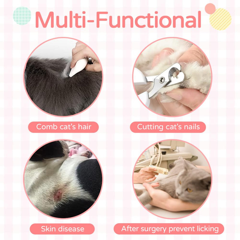 Inflatable Cone Collar for Cats After Surgery,Soft & Alternative Cat Cone,Anti-Lick Wound Elizabethan,Comfortable E Collar（seafloor-xs） seafloor XS