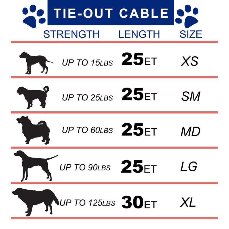 Darkyazi Dog Stake Tie Out Cable and Reflective Stake 16 ft Outdoor, Yard and Camping, for Medium to Large Dogs Up to 125 lbs (16ft Cable, 18" Stake, Silver) 16ft cable, 18" stake - PawsPlanet Australia
