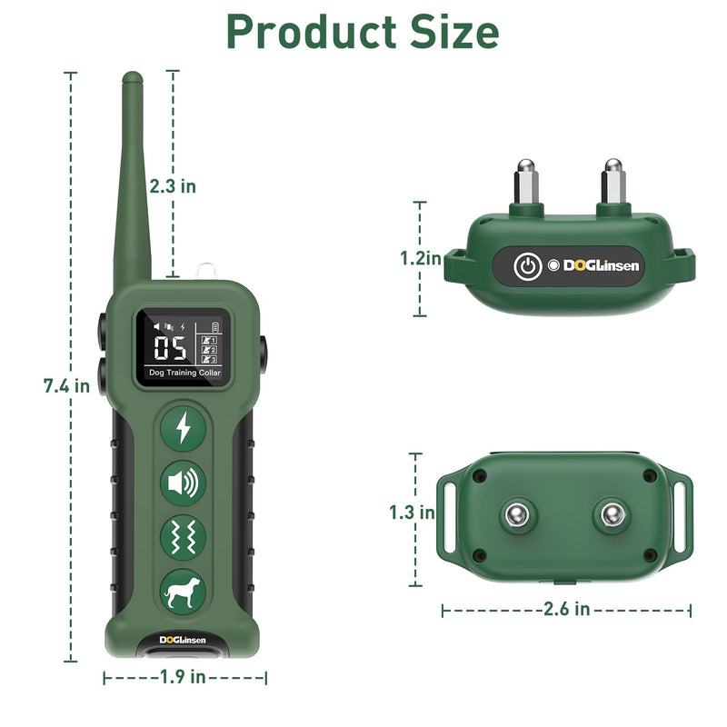 Dog Training Shock Collar with Remote 3300ft Range - Waterproof Shock Collar for 10-110lbs Dogs, Rechargeable E Collar for Dogs Training, Safety Shock Collar(0-16) - PawsPlanet Australia