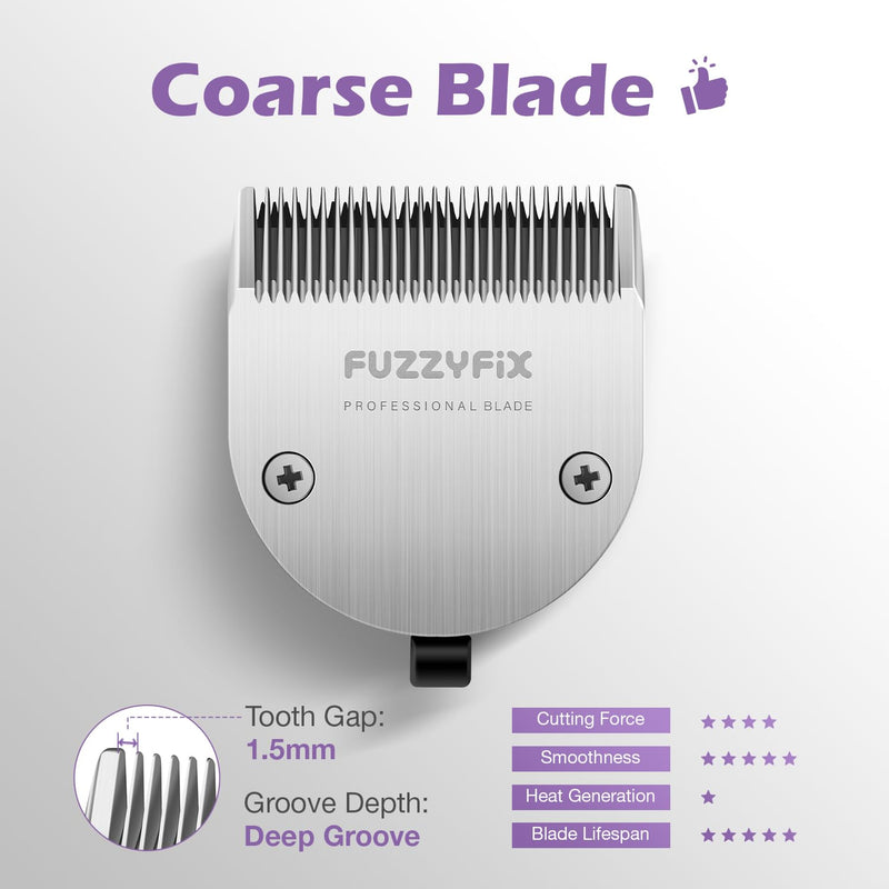 Bonus 1.5mm Coarse Blade - Dog Clippers Replacement Blade Compatible with PC611VX, Detachable Pet Dog Grooming Clipper Stainless Steel Blade, 0.8-1.2mm Adjustable