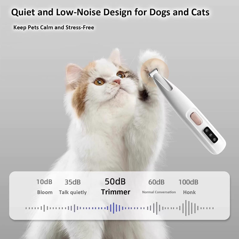 Paw Trimmer for Dogs Cats, Low Noise Paw Small Dog Clipper with 2 Blades for pet’s Paws Eyes Ears Faces and Rump - PawsPlanet Australia