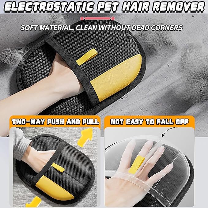 (5PCS) Pet Hair Removal Glove for Dogs & Cats, Newly Upgraded Reusable Electrostatic Pet Hair Gloves, Pet Hair Remover Tool for Clothing, Couch, Carpet, Car Seat 5 - PawsPlanet Australia