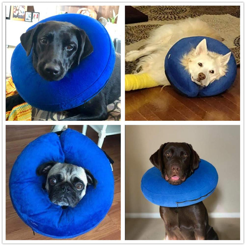 VST Comfortable Inflatable Cone Collar for Dogs,Adjustable Soft Pet Recovery Collar Prevent Pets from Touching Biting Scratching at Injuries Wounds (L) L - PawsPlanet Australia
