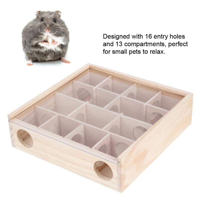 Hamster Maze Toy, Wood Rat House with Organic Glass Interactive Intelligent Small Pet Toy for Rat Hamsters - PawsPlanet Australia