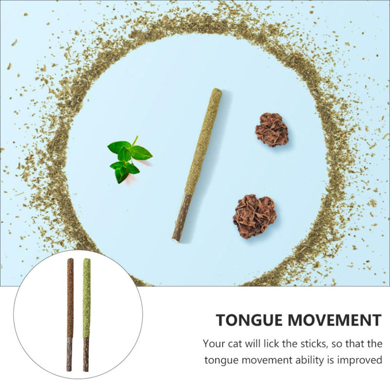 CLISPEED Cat Licking Sticks for Dental Cleaning and Care made from Catnip and Gall Fruit, 12 Pieces, for Indoor Use at Home