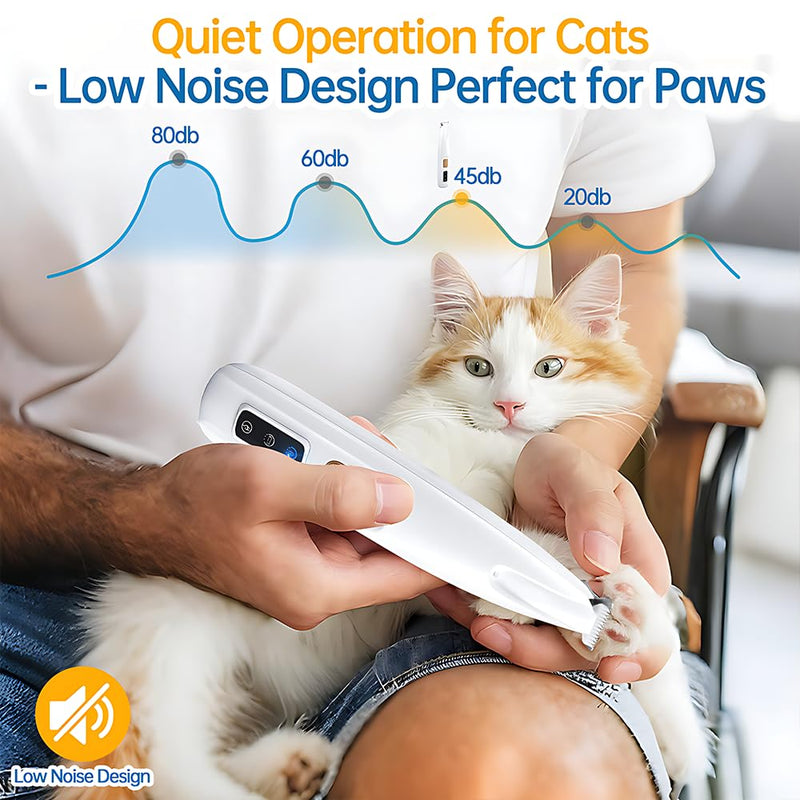 Dog Cat Clippers for Grooming - IPX4 Waterproof, Low Noise, Rechargeable Cordless Pet Clippers with Ceramic Blade & LED Light - Fur Trimmer Kit for Dogs Cats Paws Eyes Ears Face - PawsPlanet Australia