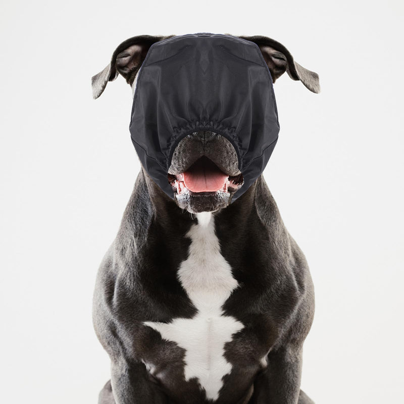 Breathable nylon dog eye mask with flexible design for calming and stress reduction while car travel