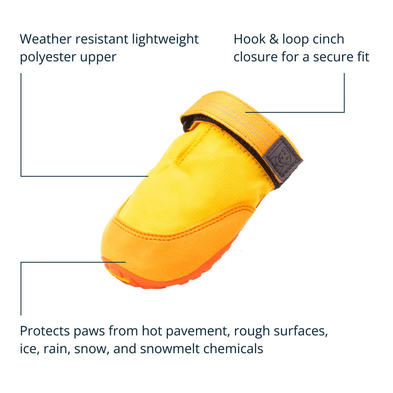 Ruffwear, Summit Trex Dog Shoes, All-Season Paw Protection with Durable Non-Slip Grip & Stay-Put Fit for Everyday Adventures, Sunrise Yellow, 2.75" 2.75 in (2 Boots) - PawsPlanet Australia