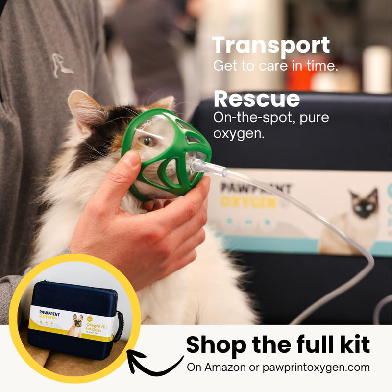 PureVent Pet Oxygen Mask - Dogs, Cats, and Other Pets - with 6 Feet of Oxygen Tubing - Used by Veterinarians… Small - for Cats, Kittens, & Puppies - PawsPlanet Australia
