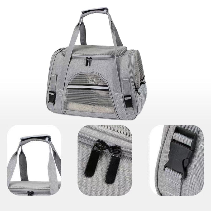 Cat Dog Carrier, Pet Travel Carrier for Small Dogs, Cat Carrying Case Collapsible Dog Carrier, Foldable Soft Sided Animal Carriers Puppy Carry (Black) Black - PawsPlanet Australia