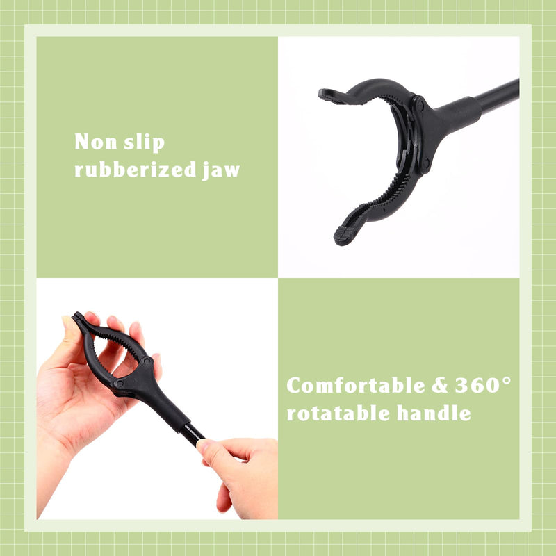 Norme 6 Pcs Grabber Reacher Tool Bulk, 31.5" Long Handle Trash Picker for Elderly Assist, Lightweight Handy Aid Nonslip Claw Grabber for Arm Extension 360 Rotating Pickup Stick Outdoor Cleanup Tool
