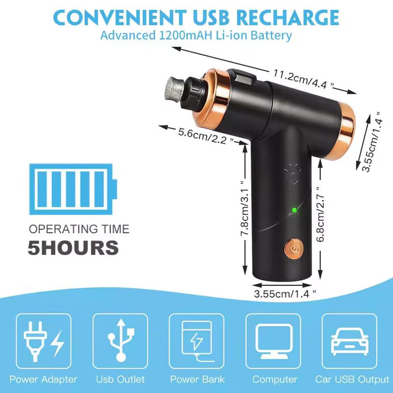 Dog Nail Grinder with LED light, Super Quiet Electric Pet Nail Trimmer, 2-Speed, Rechargeable Lithium Ion battery, for Small Medium Large Dogs & Cats Nail & Claw Grooming Nail Filer - PawsPlanet Australia