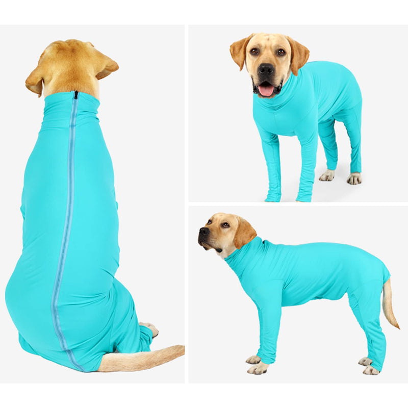 HDKUW Dog Recovery Suit - Onesie for Post-Surgery & Anxiety Calming - Blue L