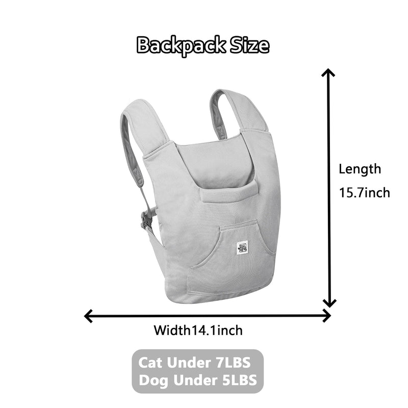 FLAdorepet Pet Carrier Backpack for Extra Small Dog Cat and Rabbit,Yorkie Teacup Chihuahua Front Dog Puppy Carrier Backpack for Traveling Hiking Camping,Hands Free Pet Sling, Anxiety Relief Grey Extra Small Dog(Maximum Weight 6LBS) - PawsPlanet Australia