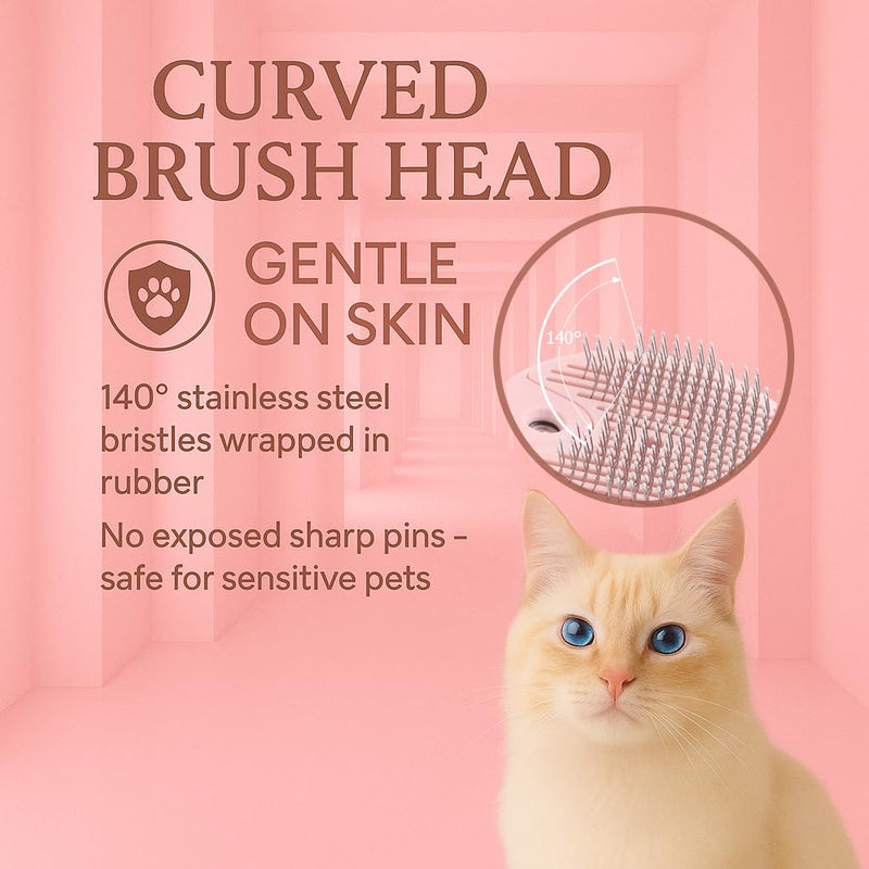 Cat Brush with Steam for Shedding & Grooming – Self Cleaning Deshedding Comb with Dual Mist Spray, Blue Light & 140° Curved Bristles – For Long-Haired Cats & Small Dogs - PawsPlanet Australia