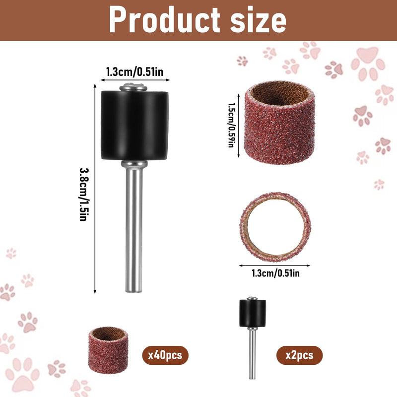 42 Pack Nail Grinder Replacement Kit, Nail Grinders for Dogs Replacement Kit, Pet Nails Grinder with Sanding Drum Bands, Dog Claw Grooming Trimmer Supplies Care, Pet Smoother Claw Care - PawsPlanet Australia