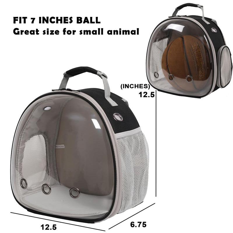 Bearded Dragon Travel Carrier, Space Capsule Clear Bubble Window Small Animal Travel Backpack for Hedgehog Rat Parrot Bird Bearded Dragon, Snake,Airline Approved (Black, Backpack) Black-Mat - PawsPlanet Australia