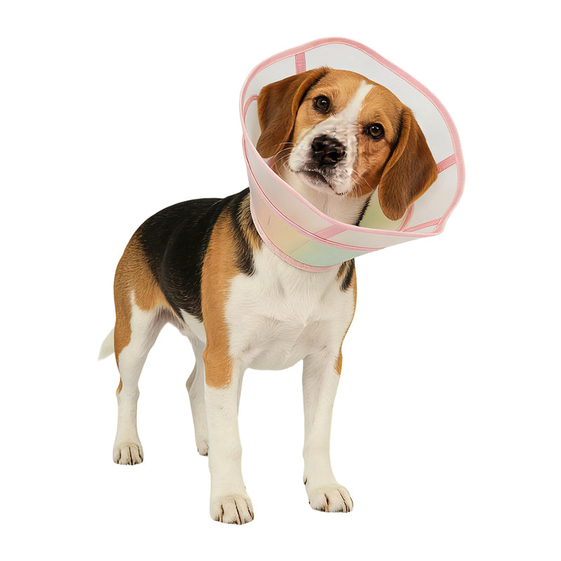 Soft Dog Cone Collar, Waterproof and Foldable Elizabethan Collar for Dogs After Surgery, No Leak Recovery E-Collar, Comfortable Protective Cone Alternative for Large Dogs (Pink, XS) Pink