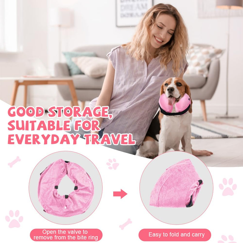Dog neck brace, dog collar lick protection, SZMK inflatable dog protective collar soft, adjustable neck brace cat neck brace, collar for dog after surgery, cat collar with adjustable buckle - L L