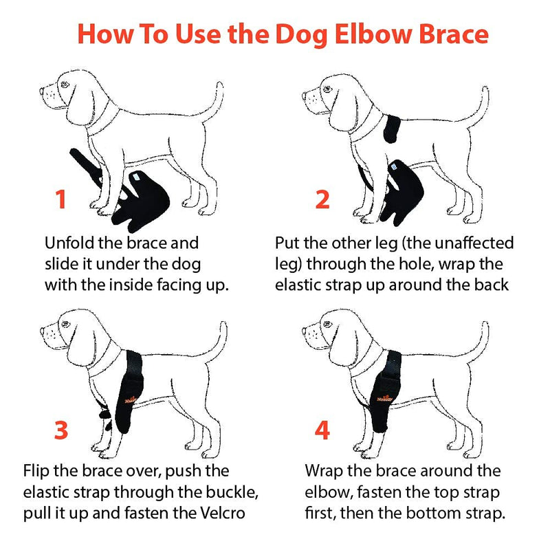 NeoAlly Dog Elbow Brace Protector Pads for Canine Elbow and Shoulder Support Elbow Hygroma, Dysplasia, Osteoarthritis, Elbow Calluses, Pressure Sores and Shoulder Dislocation (Left Leg, Large) Left Leg