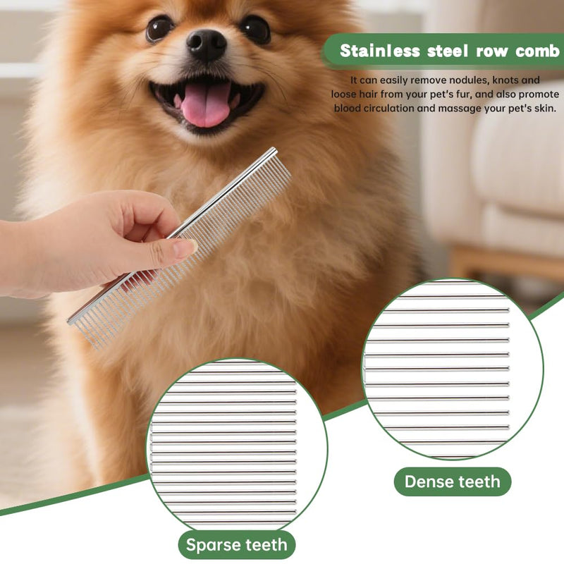 Deshedding Dog Brush Pets Shedding & Grooming Tools with 1 Steel Comb Pet Hair Removal Tool for Cats, Dogs, Horses(Color:Black) black - PawsPlanet Australia