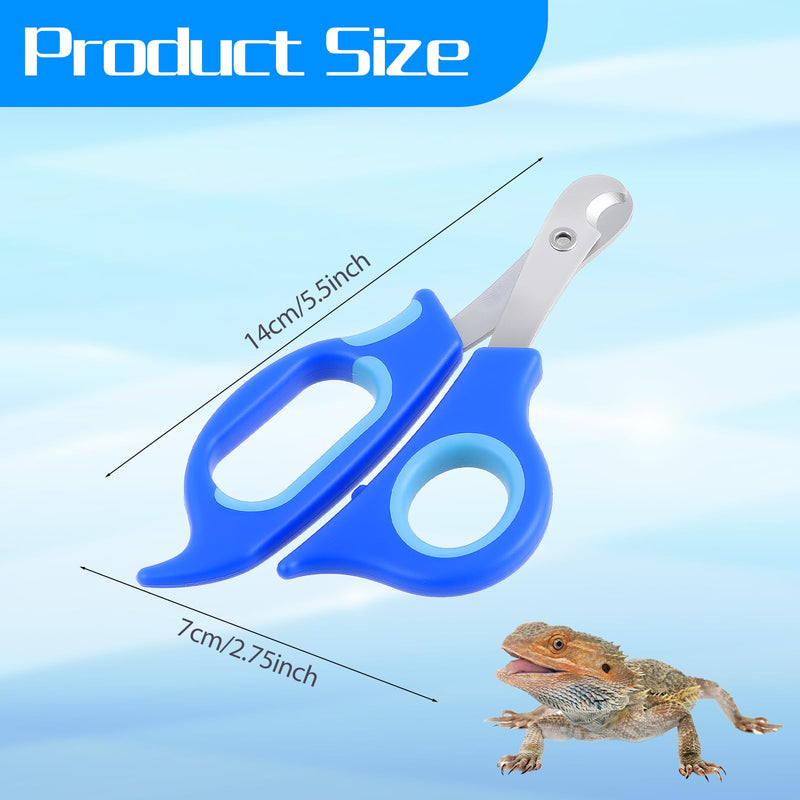 Stainless Steel Bearded Dragon Nail Clippers, Reptile Nail Clippers for Small Reptiles, Turtle, Chameleon, Hedgehog(Blue)