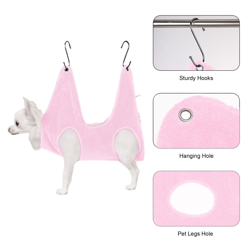 Petmolico Pet Dog Sling Hammock for Nail Clipping, Dog Grooming Hammock for Nail Trimming, Dog Lift Harness for Grooming, Pink, Small - PawsPlanet Australia