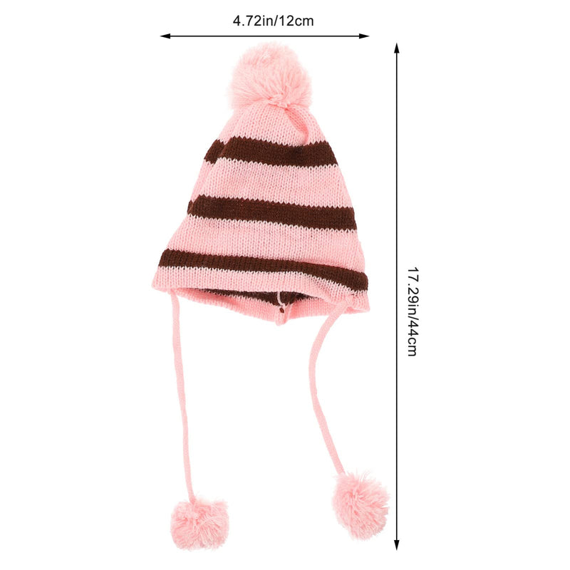 POPETPOP Knitted Winter Dog Scarf Hat Set - Winter Warm Caps Neck Warmer Knitted Scarf Hat Leg Warmers Knitted Hat for Dogs Pink M - PawsPlanet Australia