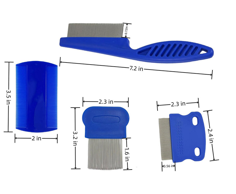 5 PCS Flea Lice Combs Grooming Fine Tooth Hair Combs for Dogs Cats (Blue, One Size) Blue - PawsPlanet Australia