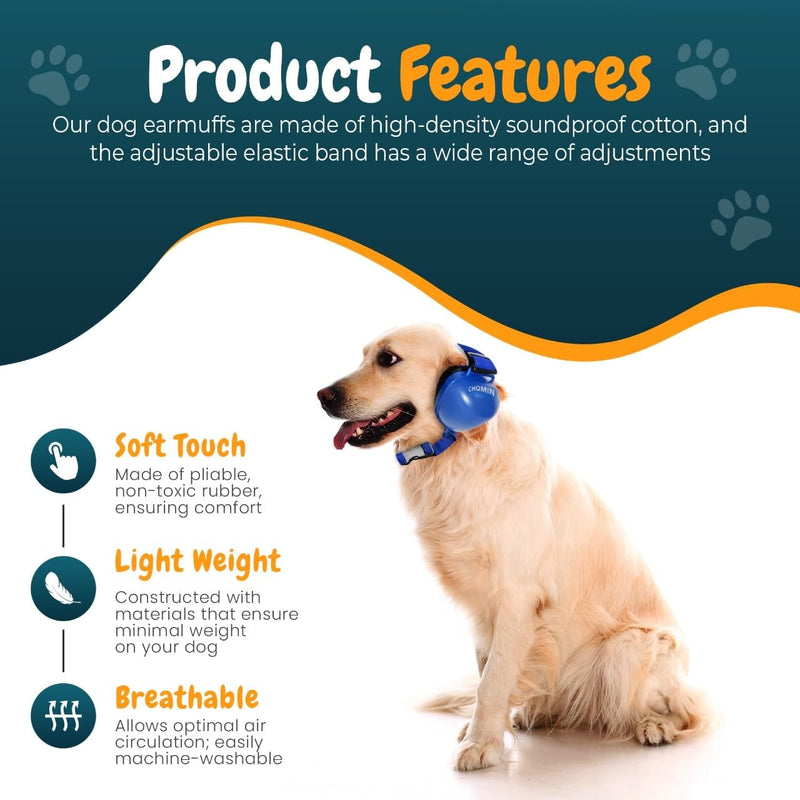 Dog Ear Muffs for Noise Protection, 29dB NRR Dog Earmuffs, Noise Cancelling Headphones for Dogs, Dog Ear Plugs for Hearing Protection from Thunder, Vacuums, Fireworks (Black, Medium) Black - PawsPlanet Australia