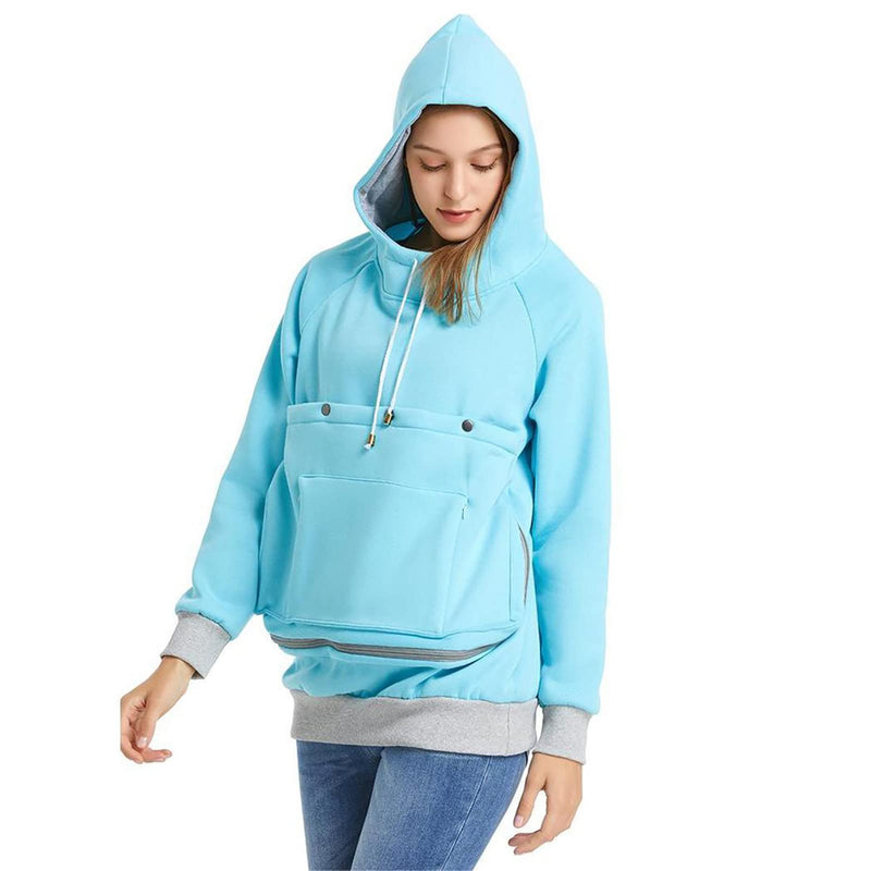 LINYUCHEN Cat Dog Carrier Hoodies – Puppy Kitten Carrying Sweatshirt Large Pet Pocket Pullover Top – Unisex Kangaroo Hoodies X-Large Blue - PawsPlanet Australia
