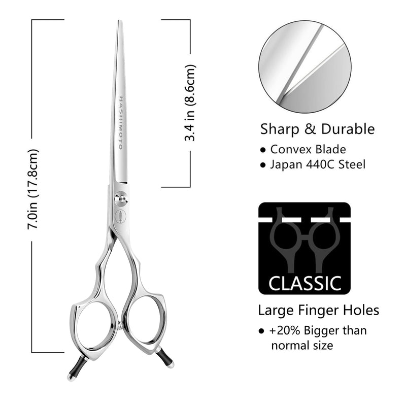 HASHIMOTO Dog Straight Scissors for Large Hands,Grooming Shears for Dogs,Cat Grooming Scissors,7.0 inch,Light Weight. - PawsPlanet Australia
