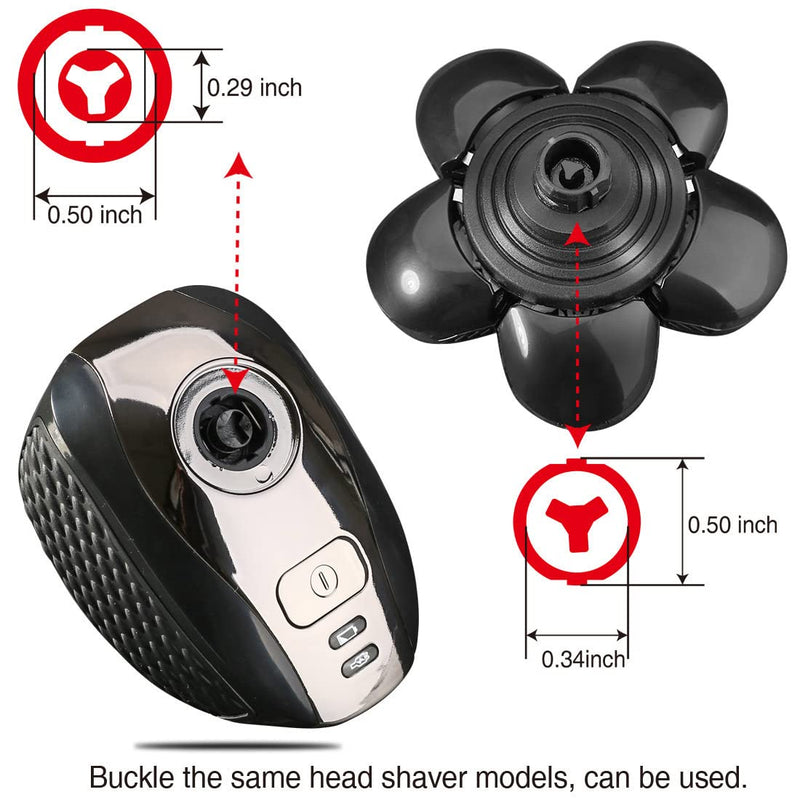 Universal 6 Blade Replacement Heads for Mainstream Shaver Brands, Bald Shaver Replacement Heads with Blade Cover (Black) 6 Black - PawsPlanet Australia