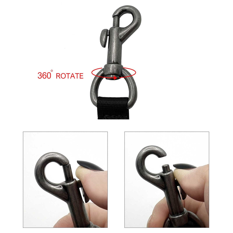 Dog Collar Safety Clip, Prong Collar Backup Clips with Dual Clasps,Double Ended Backup Clasp,Harness Collar Connectors (BLK, 10~13.8") DK0971-BLK-UP-L - PawsPlanet Australia