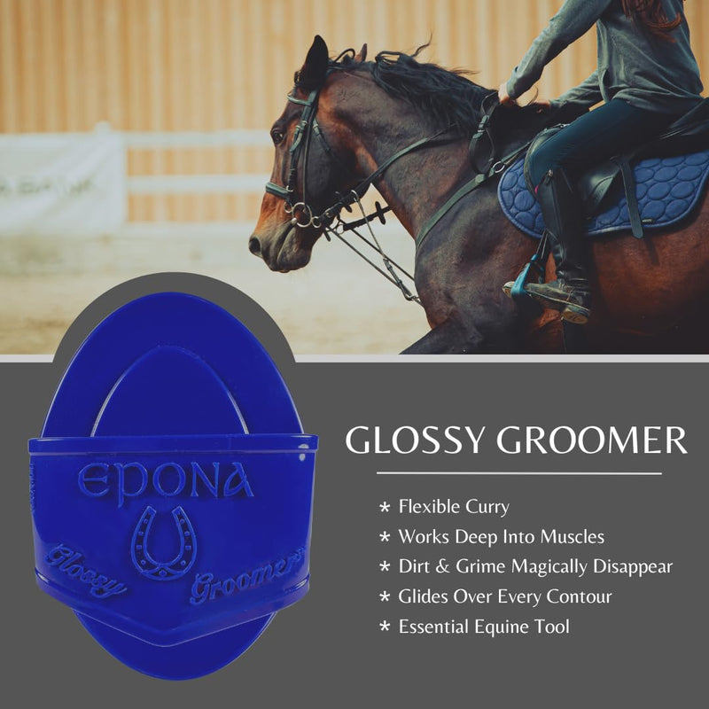 Epona Glossy Groomer (Colbalt) Horse Grooming Tool - PawsPlanet Australia