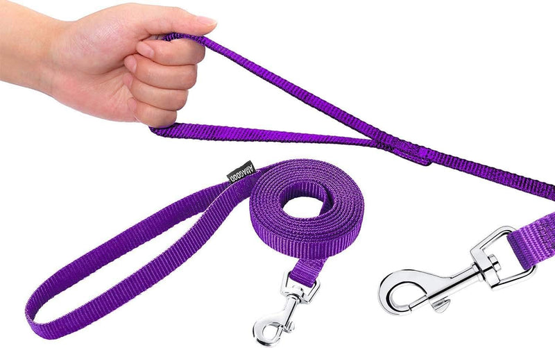 AMAGOOD 6 FT Puppy/Dog Leashes, Strong Traditional Style Leash with Easy to Use Collar Hook,Dog Lead Great for Small and Medium and Large Dog (5/8in x 6 ft, Purple) 5/8 in x 6 ft