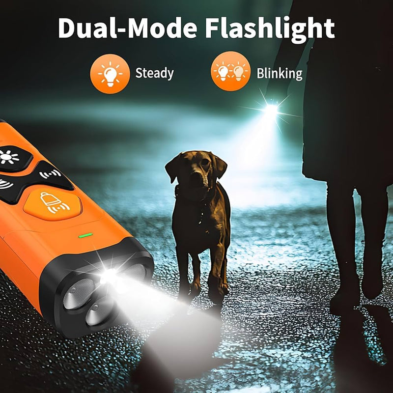Dog Barking Deterrent Devices with Instant Bark Button - 23ft Range Ultrasonic Anti Barking Device for Dogs - Safe & Humane Rechargeable Behavior Training Tool for Indoor Outdoor Use