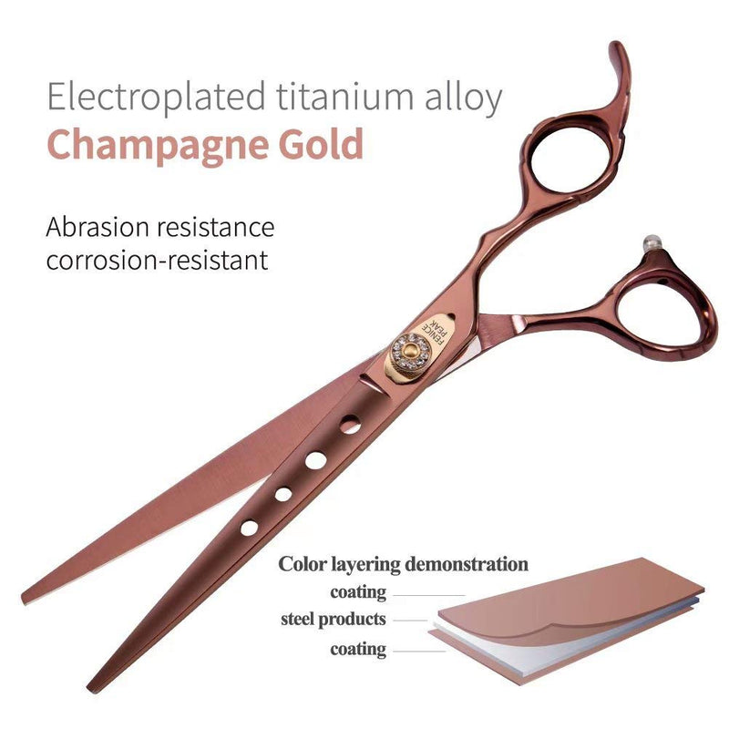 Fenice Peak Dog Grooming Scissors Pet Cutting Scissors Professional Dog Scissors for Grooming Shears for Dogs and Cats 440C Japanese Stainless Steel Dog Trimming Shear Edge Scissors(7'') 7'' - PawsPlanet Australia