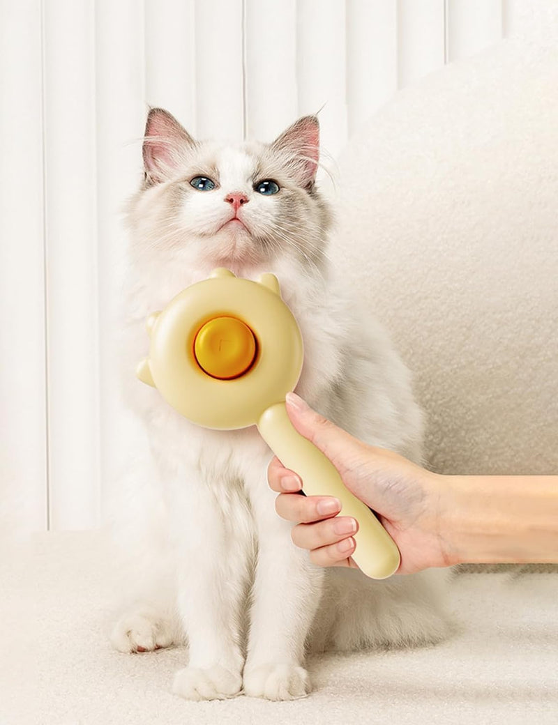 Cat Brush,Dog Brush, Pet Hair Cleaner Brush,Pet Grooming Cat Dog Brush,Pet Comb-Cat Comb for Kitten Massage Removes Loose Fur-Cat Grooming Brush Long Short Hair Cats Dogs Pet Brush (Yellow) Yellow - PawsPlanet Australia