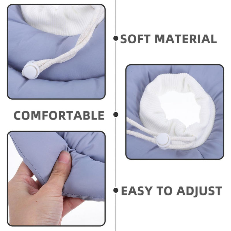 Soft cat and dog neck collar made of water-repellent fabric. Adjustable for postoperative recovery and protection against wound leakage.