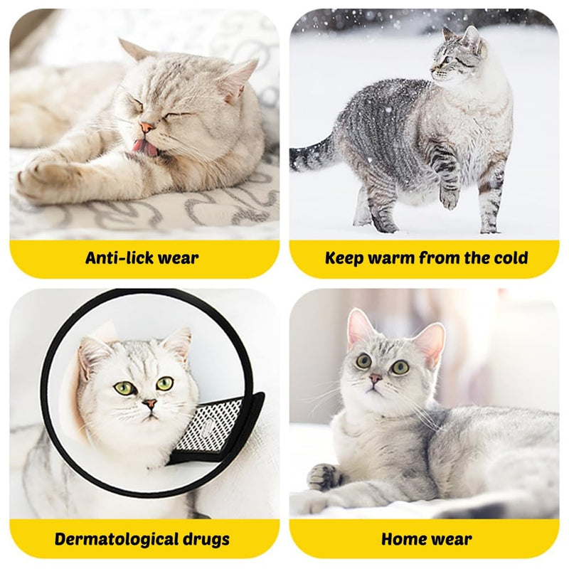 MiOYOOW Cat Recovery Collar, Cat Protective Collar, Adjustable Pet Cone Collar, Waterproof Clasps, Collars, Post-Operative Protective Collar, Leak Protection for Large Cats M
