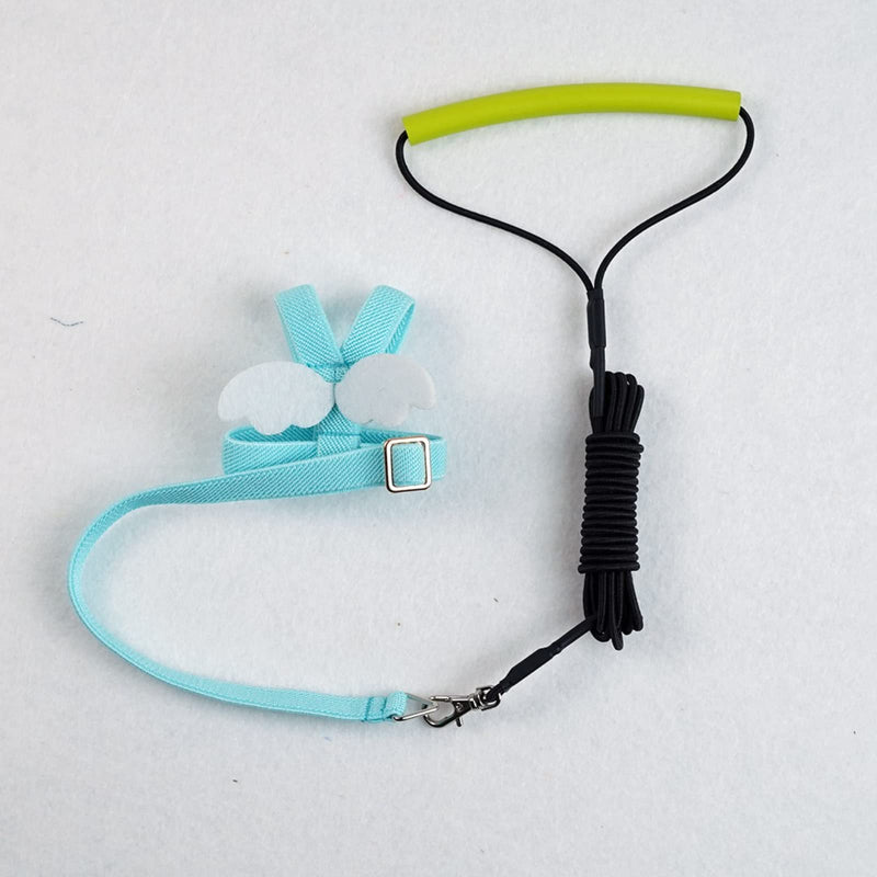Pet Parrot Bird Harness Leash Adjustable Bird Flying Harness Traction Rope with Cute Wing for Parrots Pigeons Budgerigar Lovebird Cockatiel Mynah Outdoor Training Toy (M, Blue) Medium - PawsPlanet Australia