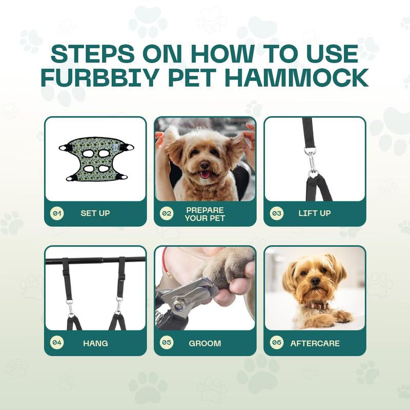 Dog Grooming Hammock – Cat and Dog Hammock for Nail Trim Set with Clippers, Comb – Durable Pet Sling for Nail Trimming – Breathable Fabric Clipper Bag for Small Pets
