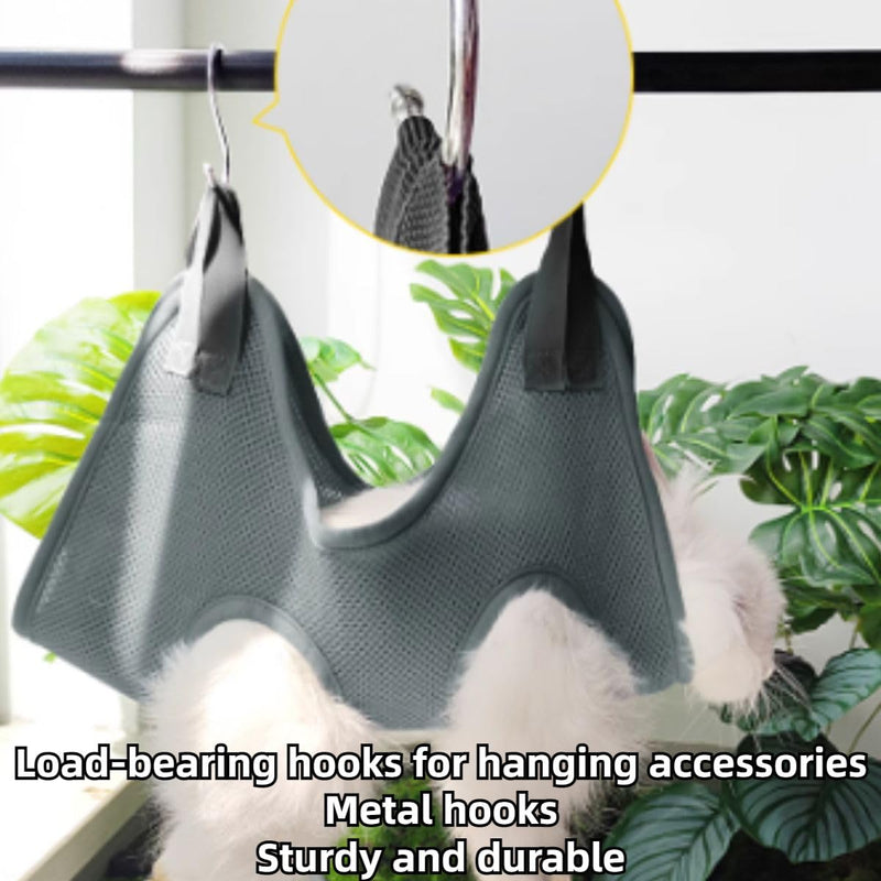 Rabbit Grooming Hammock with Safety Belt for Nail Clipping, Grooming, Bunny Bathing Bag for Nail Trimming, Cat Claw Care Bag, Small Animal Grooming Harness (Grey,X-Small) Grey X-Small - PawsPlanet Australia