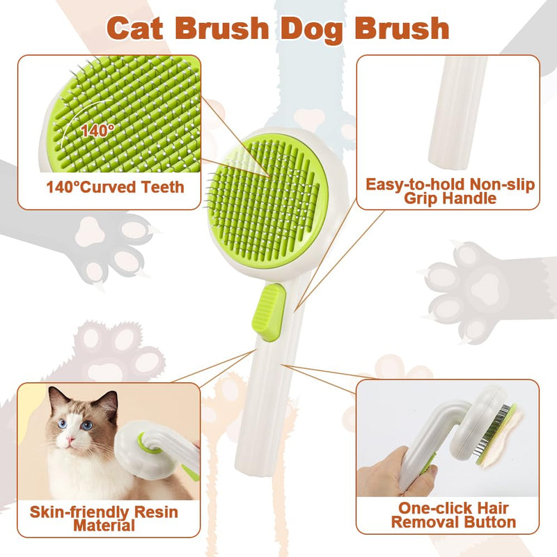 2PCS Pet Knotting Comb with 1PC Cat Brush Dog Brush with Release Button for Shedding, Jaxbo Pet Grooming Comb Dog and Cat Shedding Tool for Removing Tangled and Loose Hair - PawsPlanet Australia