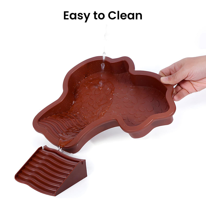 5 Pack Tortoise Water Bowl Set Reptile Bathing Pool with Ramp Leaf and Mango Shaped Reptile Food Dishes Tortoise Habitat Accessories for Turtle Lizards,Snake Feeding, Bathing, Soaking - PawsPlanet Australia