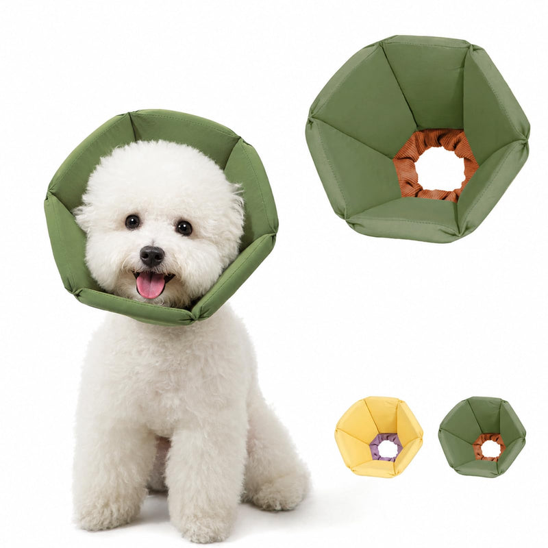 Cat Cone Collar Soft - Adjustable Recovery Collar for Cats & Small Dogs,Cute Waterproof E-Colar to Stop Licking & Scratching After Surgery Elizabethan Neck Cone(Green, XL) Green XL(Neck:7"-15")
