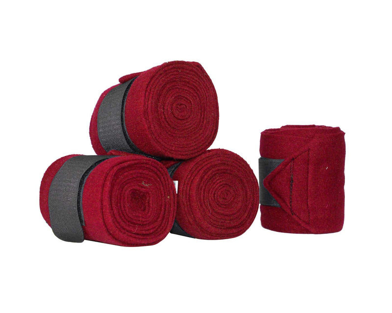 Derby Originals Set of 4 Super Soft Fleece Horse Polo Wraps with Velcro White